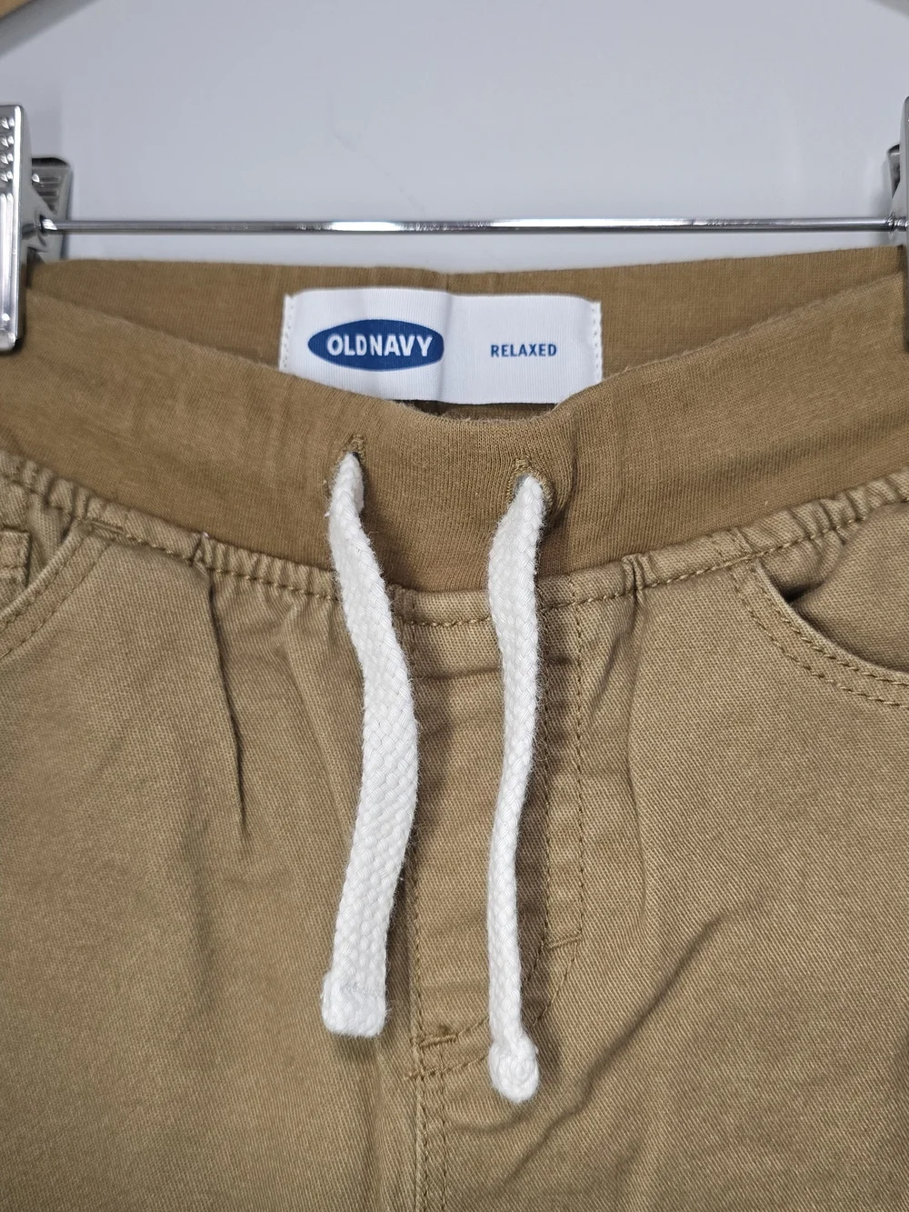 Old Navy Fully Lined Boys' Tan With Plaid Drawstring Pants. Back To School.